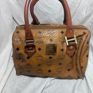 MCM Tan Monogram Leather Bag